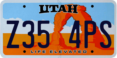 UT license plate Z354PS