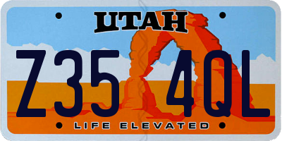 UT license plate Z354QL