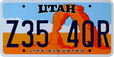 UT license plate Z354QR