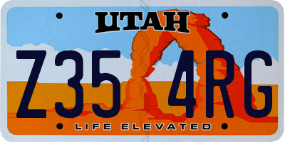 UT license plate Z354RG