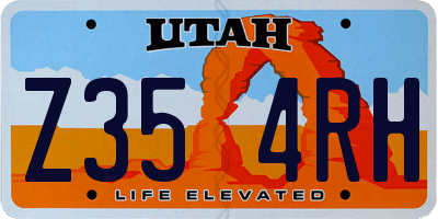 UT license plate Z354RH