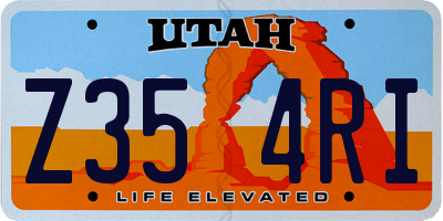 UT license plate Z354RI