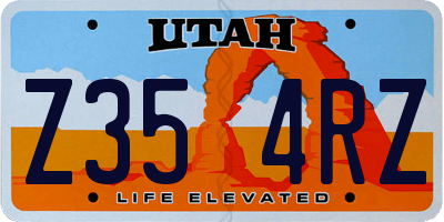 UT license plate Z354RZ