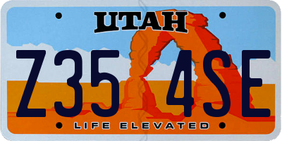 UT license plate Z354SE