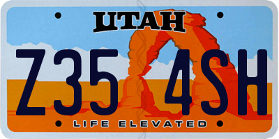 UT license plate Z354SH
