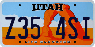 UT license plate Z354SI