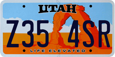 UT license plate Z354SR