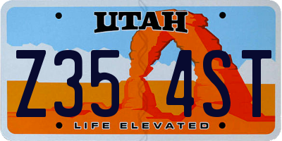 UT license plate Z354ST