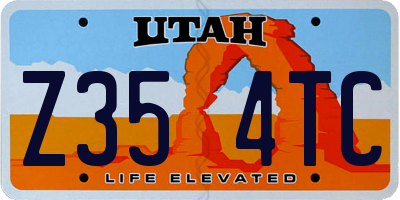 UT license plate Z354TC