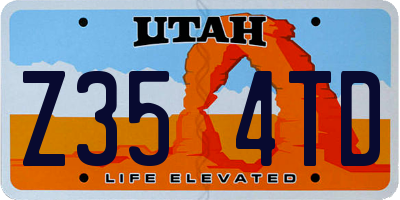 UT license plate Z354TD