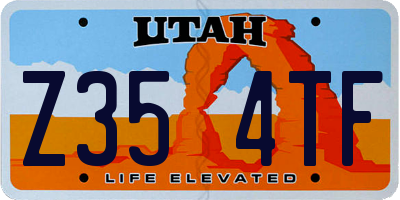 UT license plate Z354TF