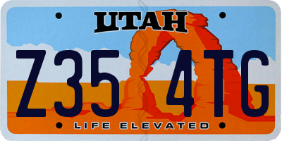 UT license plate Z354TG