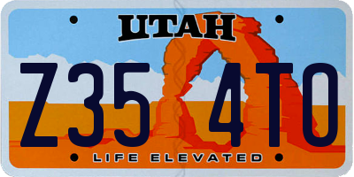 UT license plate Z354TO