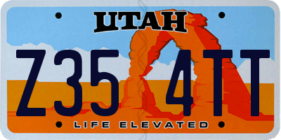 UT license plate Z354TT