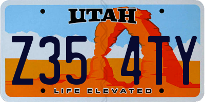 UT license plate Z354TY
