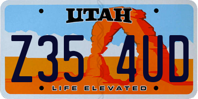 UT license plate Z354UD