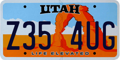 UT license plate Z354UG