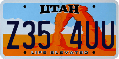 UT license plate Z354UU