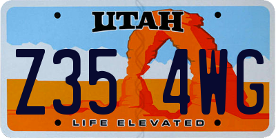 UT license plate Z354WG