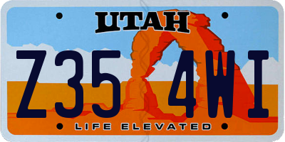 UT license plate Z354WI