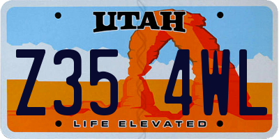 UT license plate Z354WL