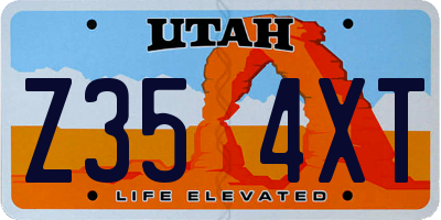 UT license plate Z354XT