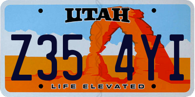 UT license plate Z354YI