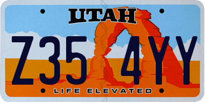 UT license plate Z354YY