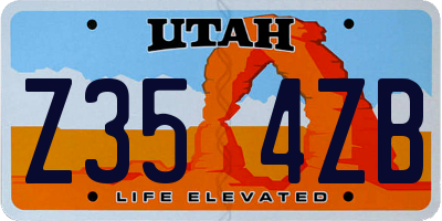 UT license plate Z354ZB