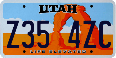 UT license plate Z354ZC