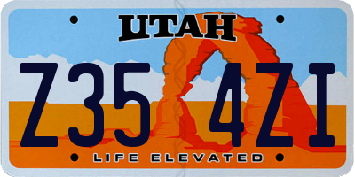 UT license plate Z354ZI