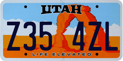 UT license plate Z354ZL