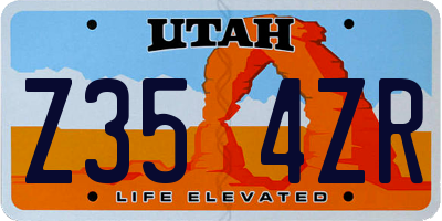UT license plate Z354ZR