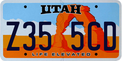 UT license plate Z355CD
