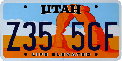 UT license plate Z355CF