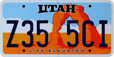 UT license plate Z355CI