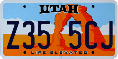 UT license plate Z355CJ