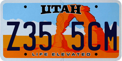 UT license plate Z355CM