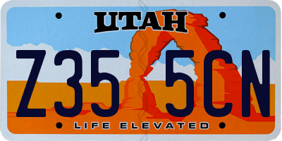 UT license plate Z355CN