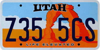 UT license plate Z355CS