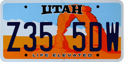 UT license plate Z355DW