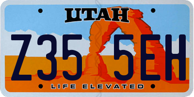 UT license plate Z355EH