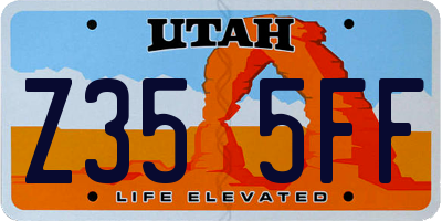 UT license plate Z355FF