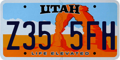 UT license plate Z355FH