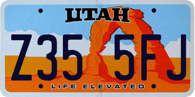 UT license plate Z355FJ