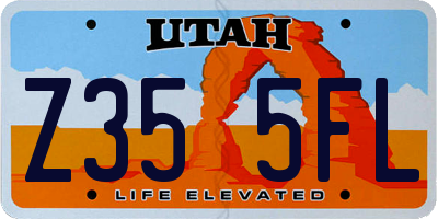UT license plate Z355FL