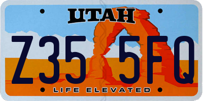 UT license plate Z355FQ
