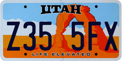 UT license plate Z355FX