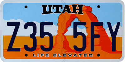 UT license plate Z355FY