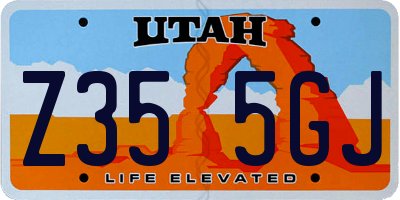 UT license plate Z355GJ